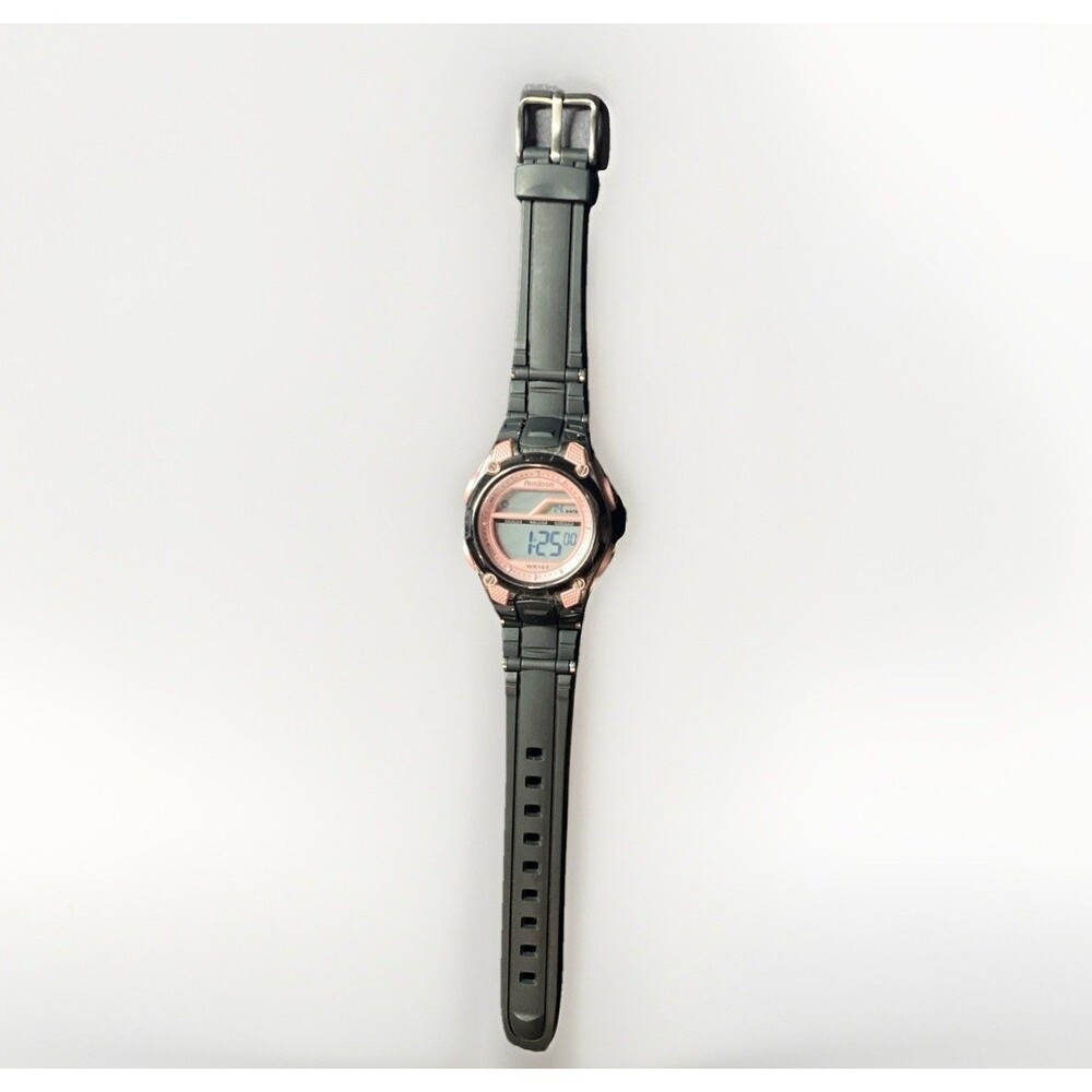 VTG Armitron Chronograph WR165 All Sport Pink Watch Silver Tone Case Black Band